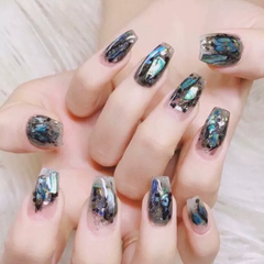 Set Xà Cừ Vân Đen 12 Ô, Trang Trí Nail