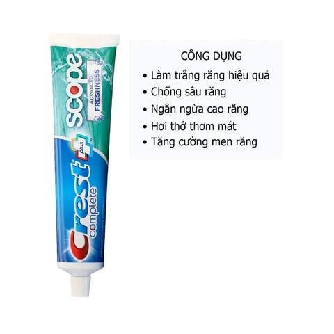 Kem Đánh Răng Crest Plus+ Scope Advanced Active Foam 232g