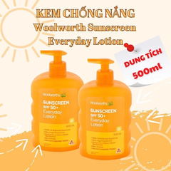 Kem Chống Nắng Body Woolworths Everyday Sunscreen Spf50+ 500ml, không gây nhờn dính hay bí da