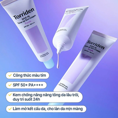 Kem Chống Nắng Torriden 60ml Dive-in Tone Up Sun Cream Purple Spf 50+ Pa++++, Nâng Tone bảo vệ da tối ưu
