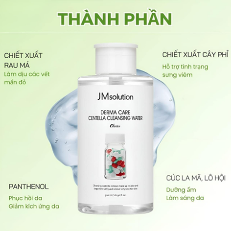 Nước Tẩy Trang Jmsolution 500ml, Dành cho da mụn, dầu và da khô