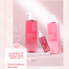 Dầu Xả Mise En Scène Perfect Serum Styling 530ml, dưỡng mái tóc mềm mại và bóng mượt