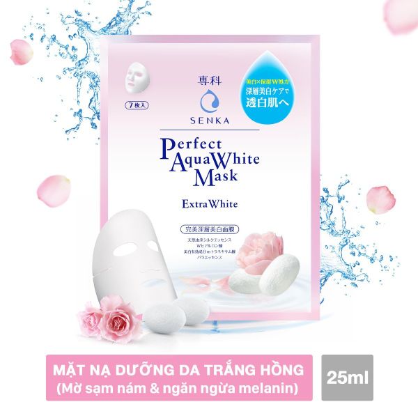 Mặt Nạ Dưỡng Da Trắng Hồng Senka Perfect Aqua White Mask - Extra White 25ml