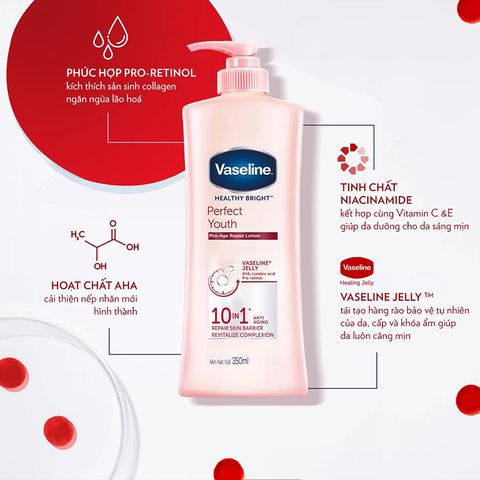 Sữa Dưỡng Thể Vaseline 350ml Healthy Bright 10 in 1