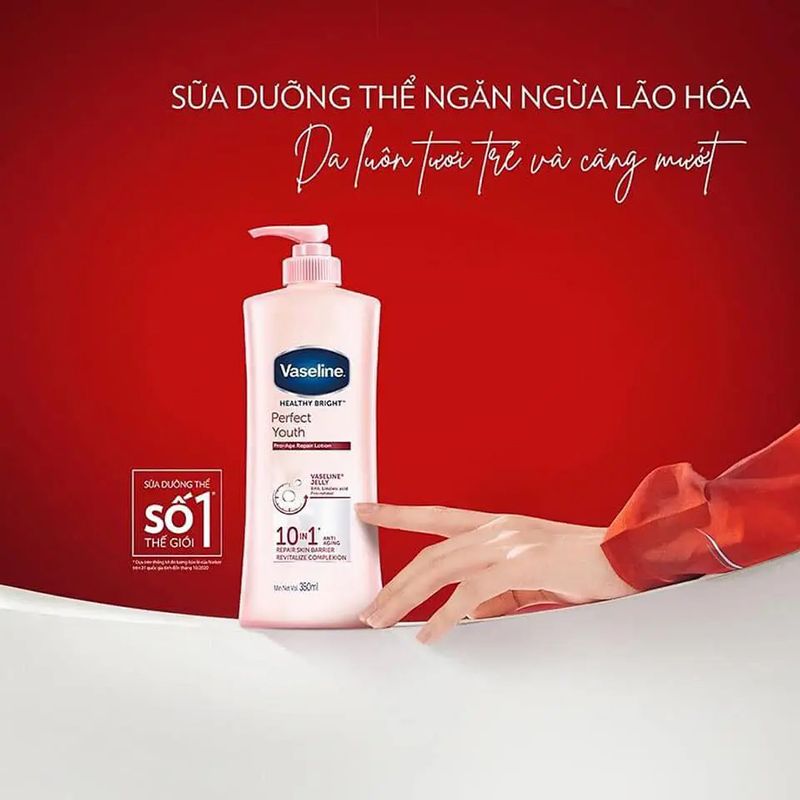 Sữa Dưỡng Thể Vaseline 350ml Healthy Bright 10 in 1