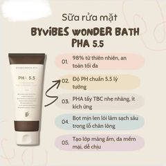 Sữa Rửa Mặt Byvibes Wonder Bath PHA 5.5 150ml Tẩy tế bào chết