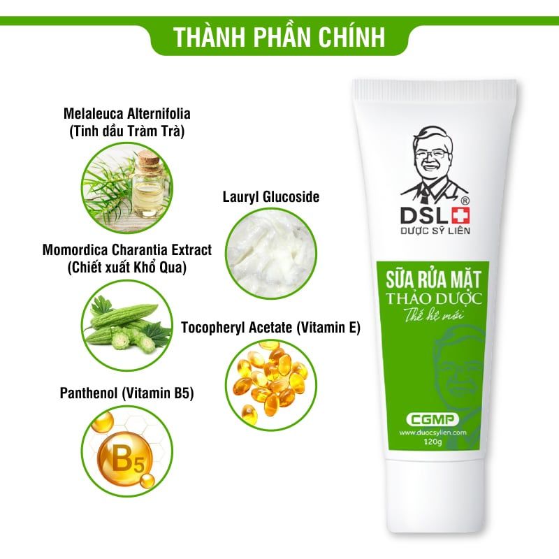 Sữa Rửa Mặt Thảo Dược, Dược Sỹ Liên 120g Xanh Lá