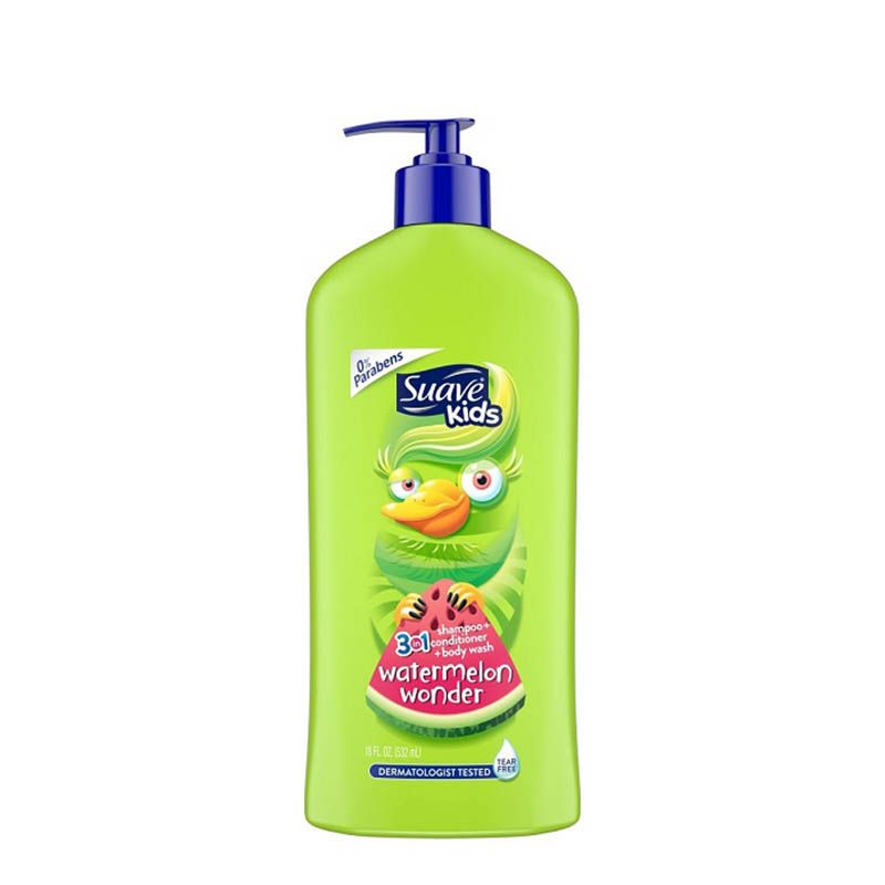 Sữa Tắm Gội Suave Kids 3 In 1 532ml Dưa Hấu, Làm sạch cơ thể và nuôi dưỡng da, tóc bé, Đặc biệt không gây cay mắt