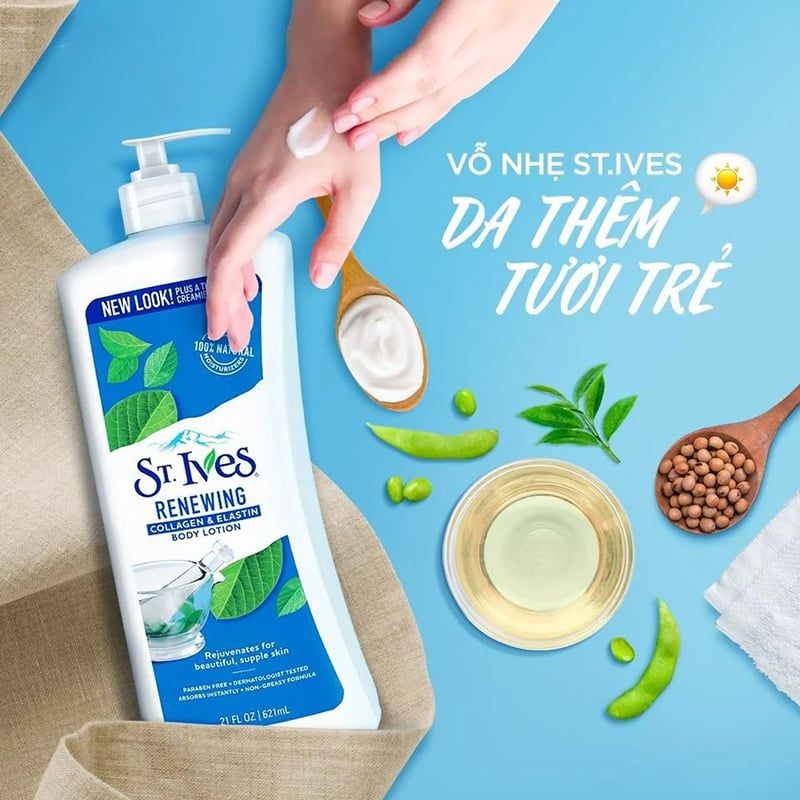 Sữa dưỡng thể ST.Ives Renewing Collagen & Elastin Body Lotion 621ml