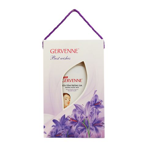 Túi quà sữa tắm Gervenne trắng da hương nước hoa quyến rũ 900g