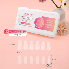 Móng Up Dẻo Vinimay, Hộp 552 móng tay giả đủ form (phom tròn, tròn nhọn, nhọn, vuông, thang)
