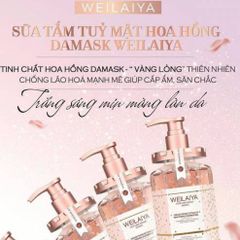 Sữa Tắm Trắng Da Weilaiya DaMask Grand Rose Extracts Whitening Shower Gel 450ml Tủy Mật Hoa Hồng