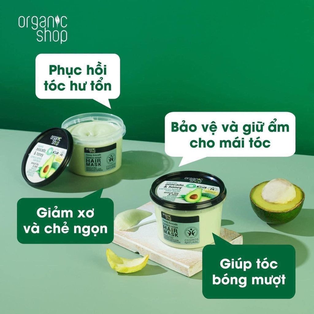 Kem Ủ Tóc Organic Shop 250ml Avocado & Honey