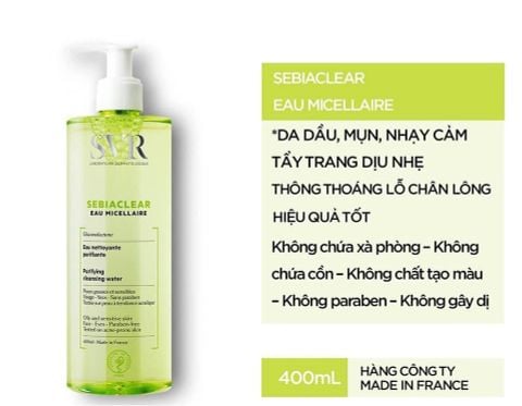 Tẩy Trang Cho Da Dầu Mụn Svr Sebiaclear Eau Micellaire 400ml