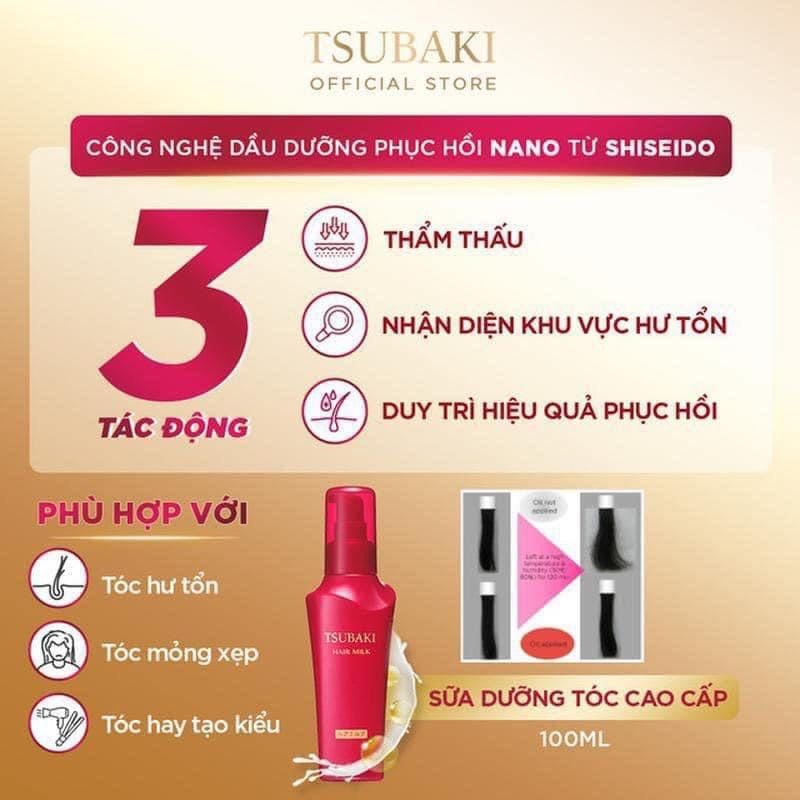 Sữa Dưỡng Tóc Tsubaki Hair Milk 100ml Phục Hồi Tóc Gãy Rụng