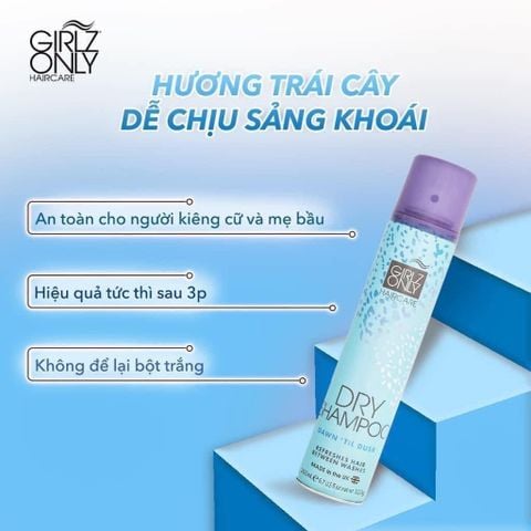 Dầu Gội Khô Girlz Only 200ml Giúp tóc bồng bềnh tức thì