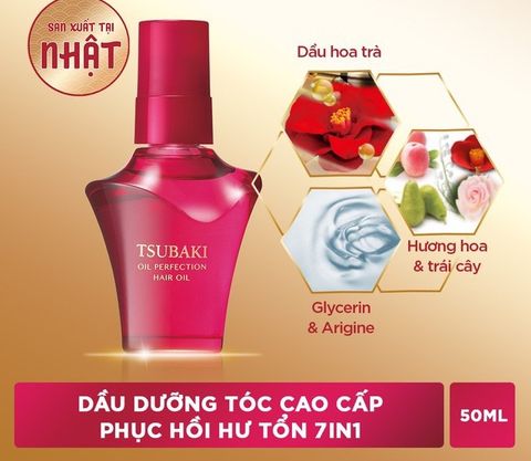 Dầu Dưỡng Tóc Tsubaki Oil Perfection Hair Oil 50ml Phục Hồi Tóc Gãy Rụng