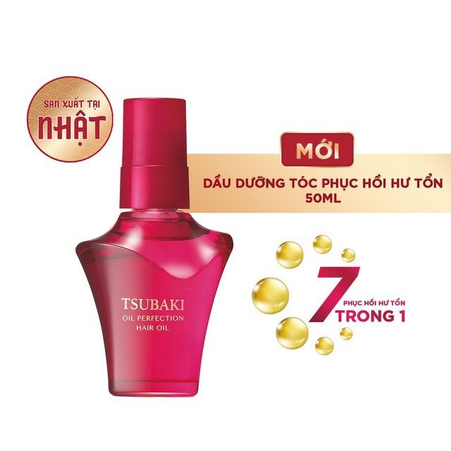 Dầu Dưỡng Tóc Tsubaki Oil Perfection Hair Oil 50ml Phục Hồi Tóc Gãy Rụng