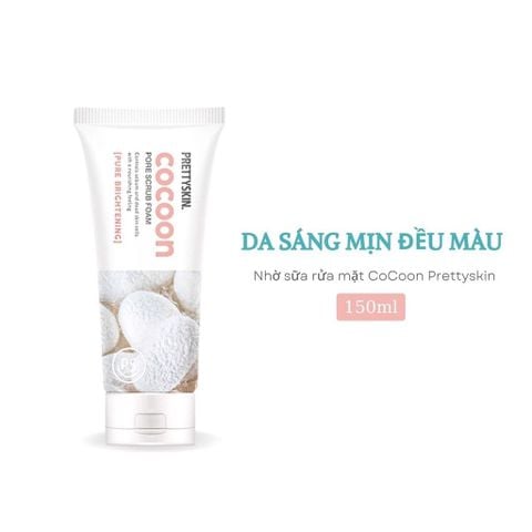 Sữa Rửa Mặt Kén Tơ Tằm Prettyskin Cocoon Pore Scrub Foam 150ml