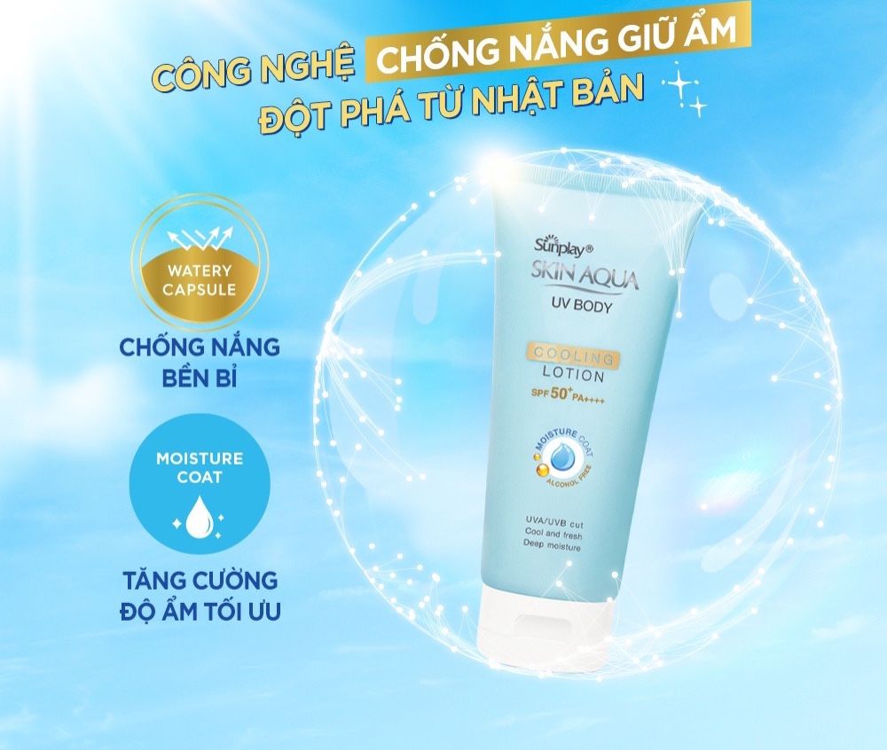 Lotion chống nắng dưỡng thể trắng mịn Sunplay Skin Aqua 150g