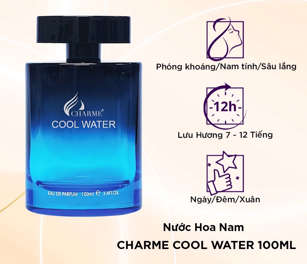 Nước Hoa Charme 100ml Cool Water For MenNước Hoa Charme 100ml Cool Water  For Men – Shop Lọ Lem Bạc Liêu