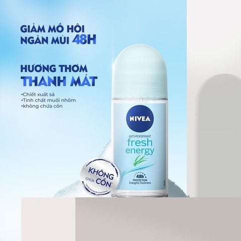 Lăn Khử Mùi Nivea Nữ 50ml, Ngăn mùi suốt 48h cho cơ thể thơm tho và sản khoải