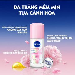 Lăn Khử Mùi Nivea 40ml, Giúp dưỡng trắng và làm mịn vùng da dưới cánh tay ngay trong 7 ngày