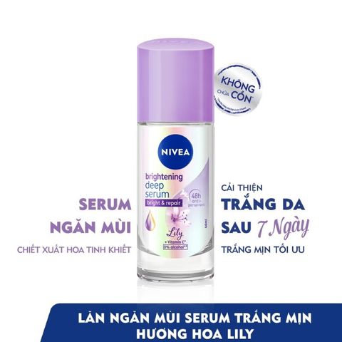 Lăn Khử Mùi Nivea 40ml, Giúp dưỡng trắng và làm mịn vùng da dưới cánh tay ngay trong 7 ngày