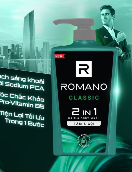 Tắm Gội 2 in 1 Romano Classic 650g