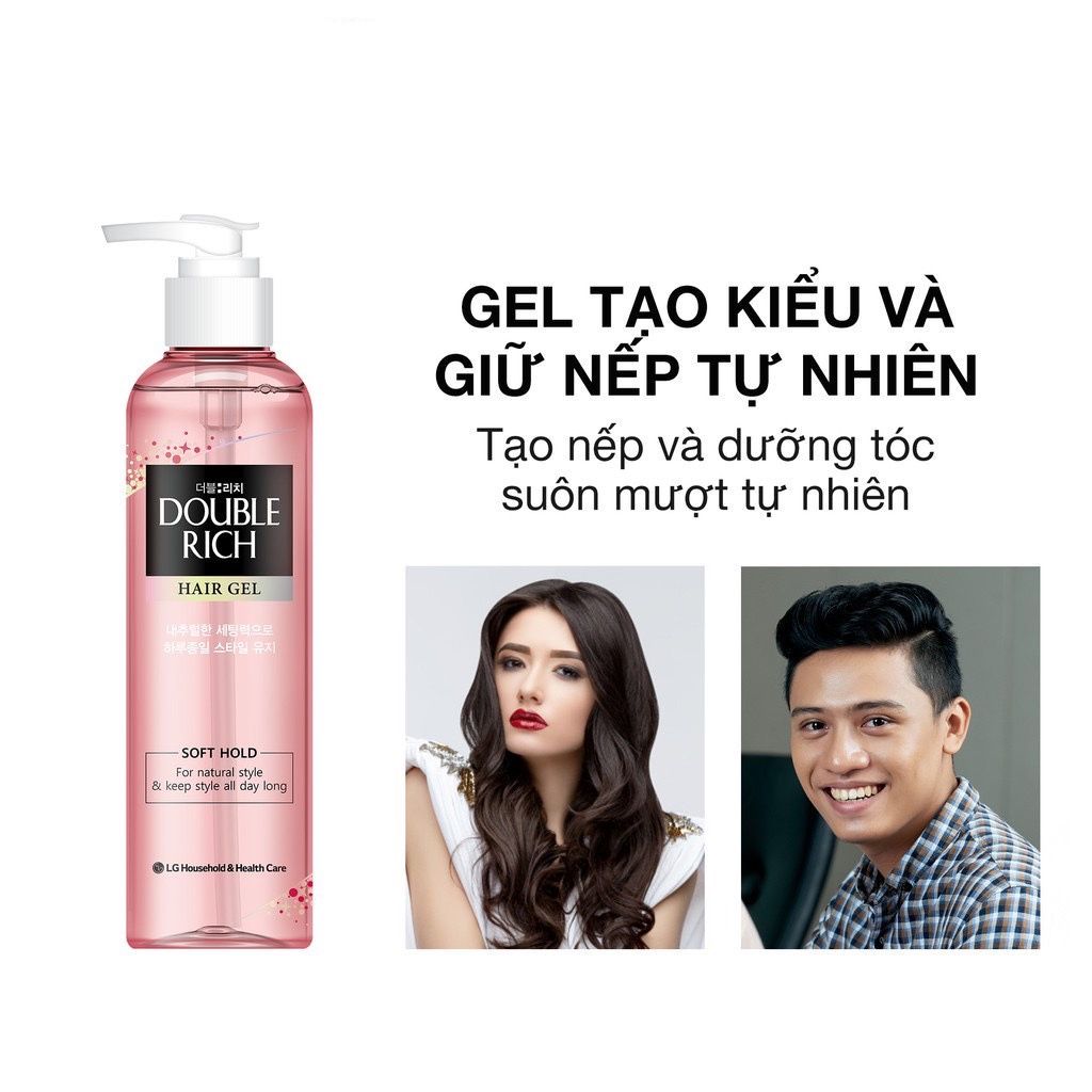 Gel tạo kiểu tóc & Giữ nếp Double Rich Hair Gel 250ml