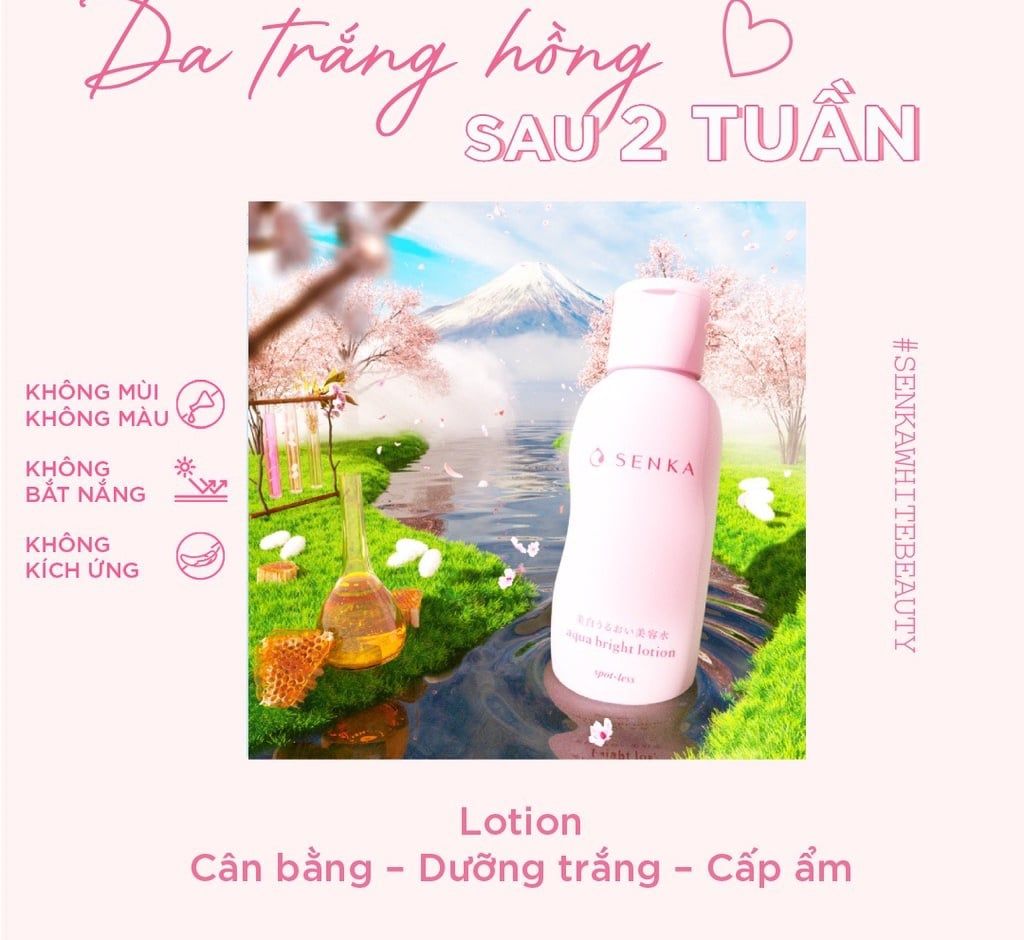 Nước Dưỡng Da Senka 200ml Trắng Hồng Mờ Thâm