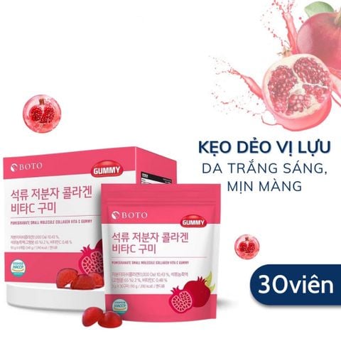 Kẹo Dẻo Boto Gummy Collagen Vitamin C Hàn Quốc 30v Hương Lựu