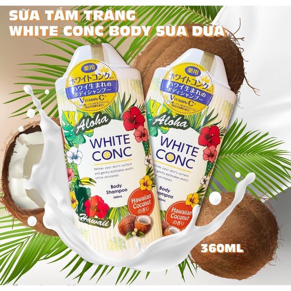 Sữa Tắm Gội White Conc 360ml Hương Dừa