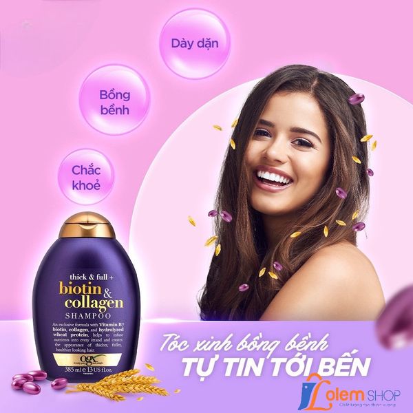 Dầu Gội Ogx Thick & Full + Biotin & Collagen 385ml