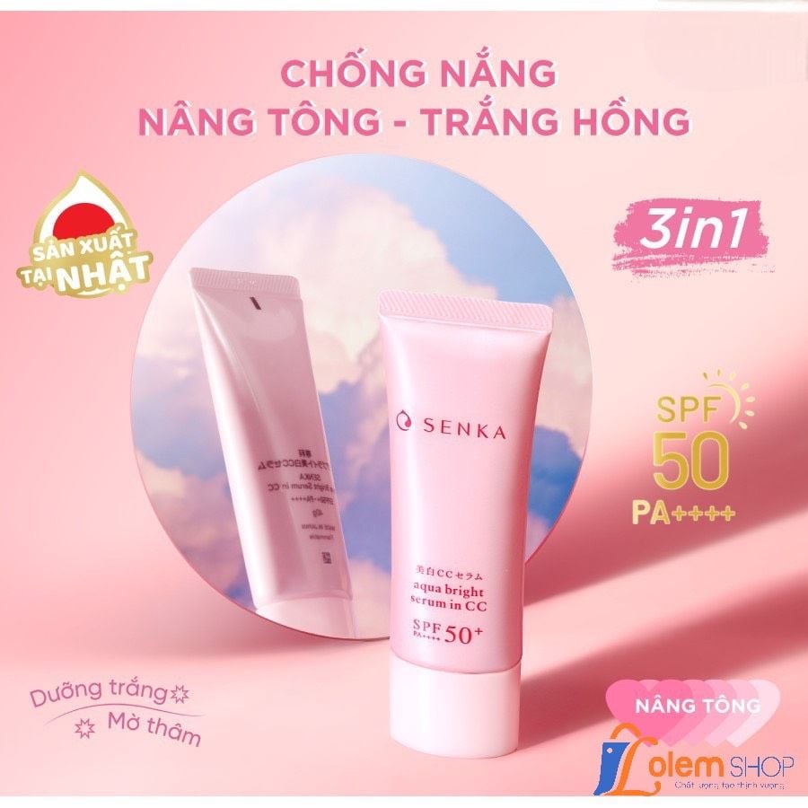 Serum Chống Nắng Senka 3 Trong 1 40g Trắng Hồng Giảm Thâm