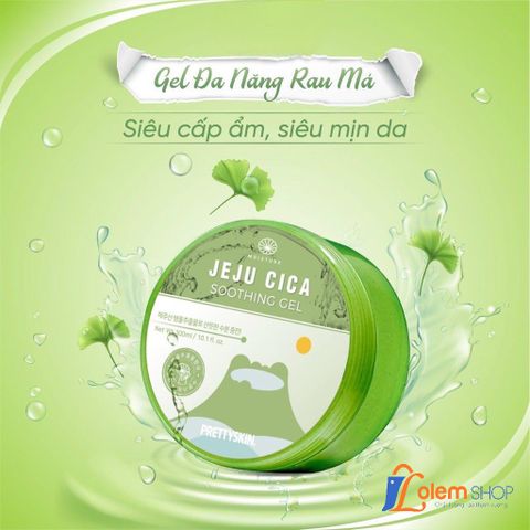 Gel Dưỡng Đa Năng Rau Má Jeju Cica Soothing Gel Pretty Skin 300g