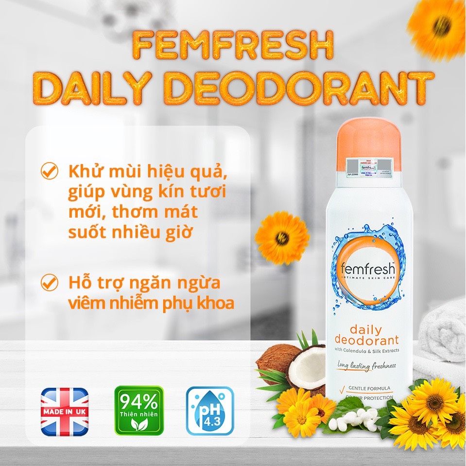 Xịt Thơm Vùng Kín Femfresh 125ml Daily Deodorant