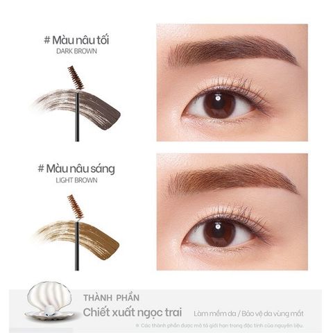 Mascara Mày Klavuu 3g, định hình dáng lông mày, giúp lông mày lên màu tự nhiên