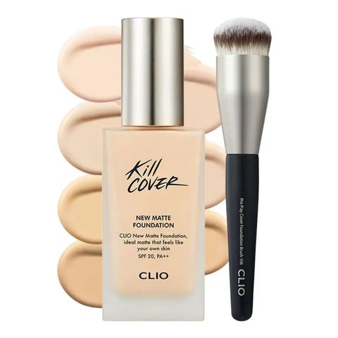 Kem Nền Clio Kill Cover New Matte Foundation Kèm Cọ