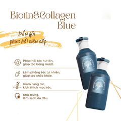 Cặp Gội Xả Biotin Collagen 500ml Xanh Óng Mượt Siêu Cấp