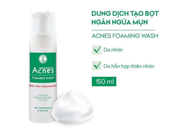 Sữa rửa mặt tạo bọt ngừa mụn Acnes Foaming Wash 150ml