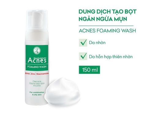 Sữa rửa mặt tạo bọt ngừa mụn Acnes Foaming Wash 150ml