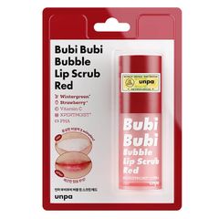 Tẩy Tế Bào Chết Môi Sủi Bọt Unpa Bubi Bubi Bubble Lip Scrub Red 10ml Đỏ