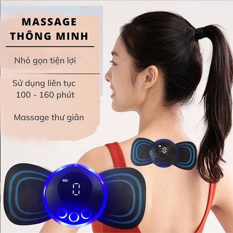 Miếng Dán Massage Xung Điện EMS Tích Hợp 6 Chế Độ, Giảm Nhức Mỏi Cổ Vai Gáy Hiệu Quả, Thư Giãn Cơ