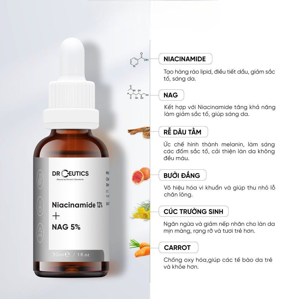 Tinh Chất Drceutics B3 Niacinamide 12% + Nag 5% 30ml