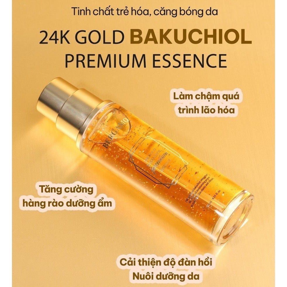 Tinh Chất Bergamo 120ml 24k Gold Vàng Premium (mới), Dưỡng trắng, cung cấp độ ẩm tăng độ đàn hồi cho da