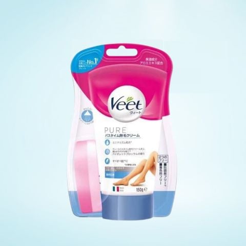 Kem Tẩy Lông Veet Nhật 150g Pure, dùng để tẩy lông vùng chân, tay, nách và bikini