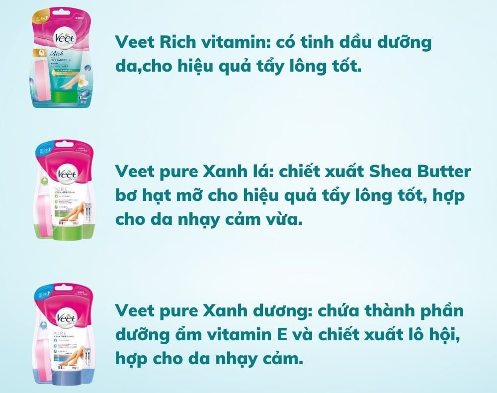 Kem Tẩy Lông Veet Nhật 150g Pure, dùng để tẩy lông vùng chân, tay, nách và bikini