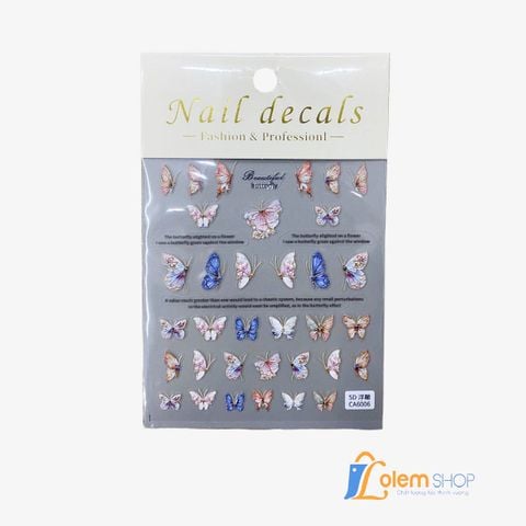 Sticker 5D Nail Decal (mẫu ngẫu nhiên)