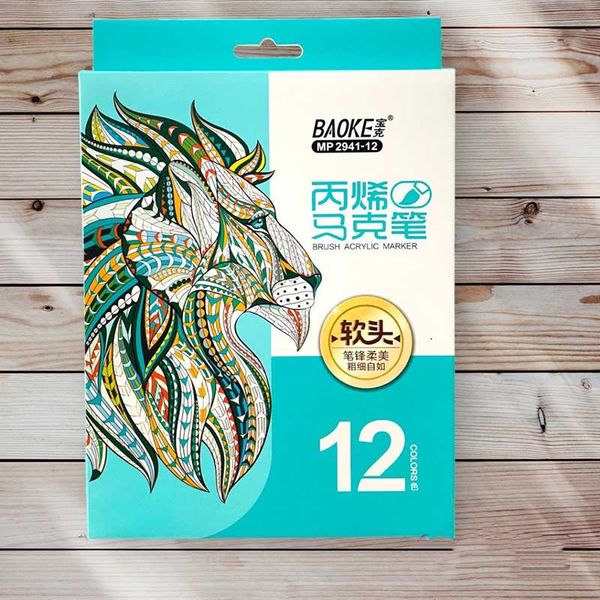 Bút Lông Tô 12 Màu Acrylic Baoke 2941-12